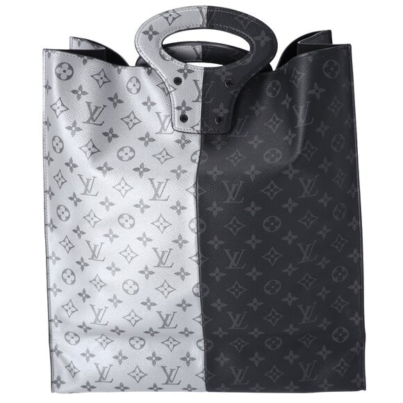 Louis Vuitton Monogram Eclipse Split Tote Bag M43816 Black Gray - Picture 3 of 7